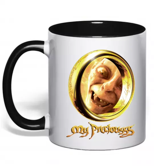 Чашка з кольоровою ручкою My Preciousss Чорний фото