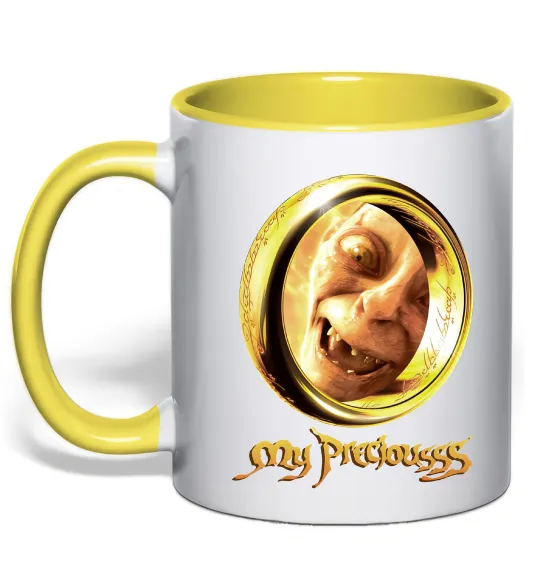 Чашка з кольоровою ручкою My Preciousss Лимонний фото