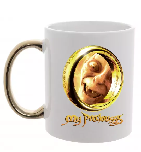 Чашка з кольоровою ручкою My Preciousss Золото фото