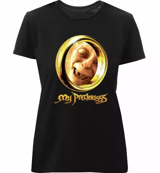 Женская премиум футболка My Preciousss Черный фото