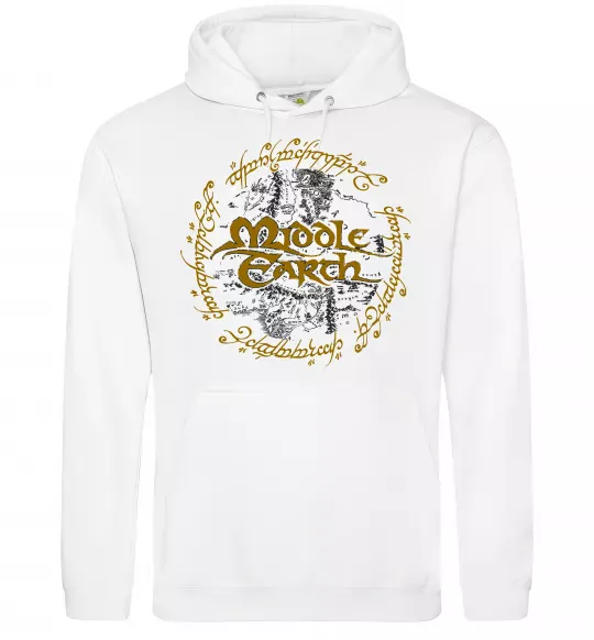 Мужская толстовка (худи) Middle Earth Белый фото