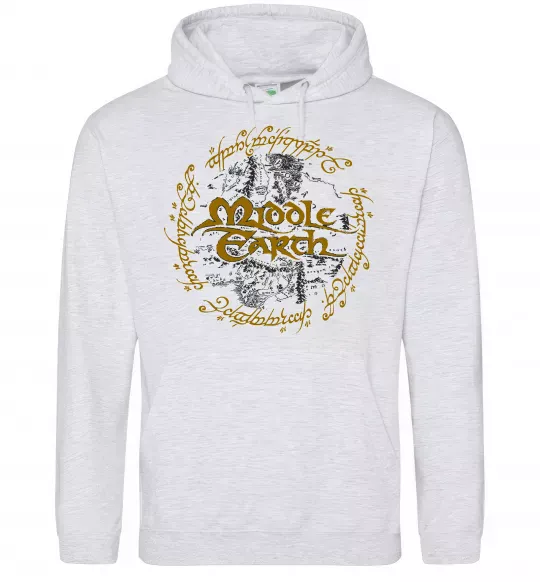 Женская толстовка (худи) Middle Earth Серый меланж фото