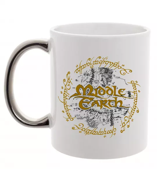 Чашка с цветной ручкой Middle Earth Серебро фото