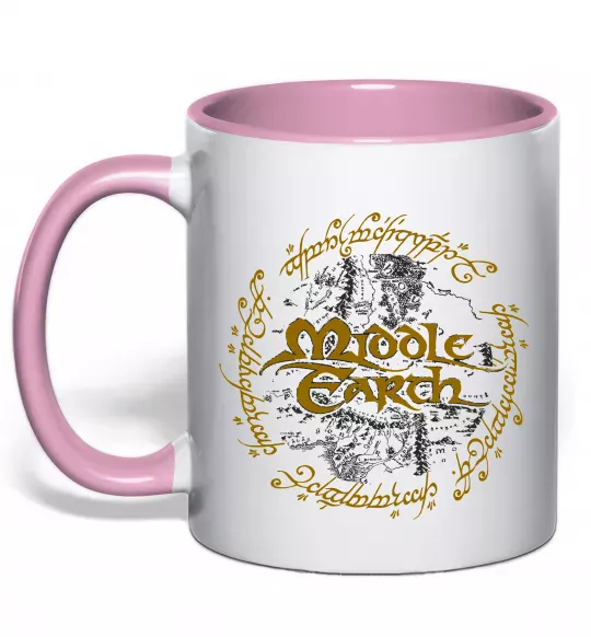 Чашка с цветной ручкой Middle Earth Нежно розовый фото