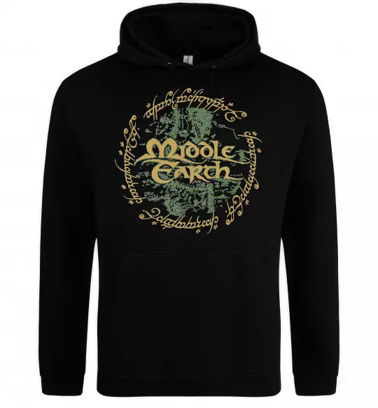 Мужская толстовка (худи) Middle Earth Черный фото