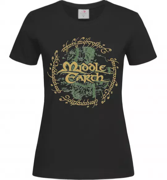 Жіноча футболка Middle Earth Чорний фото