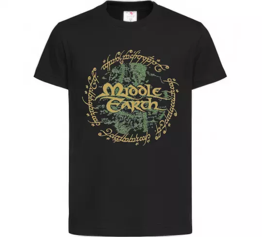 Дитяча футболка Middle Earth Чорний фото
