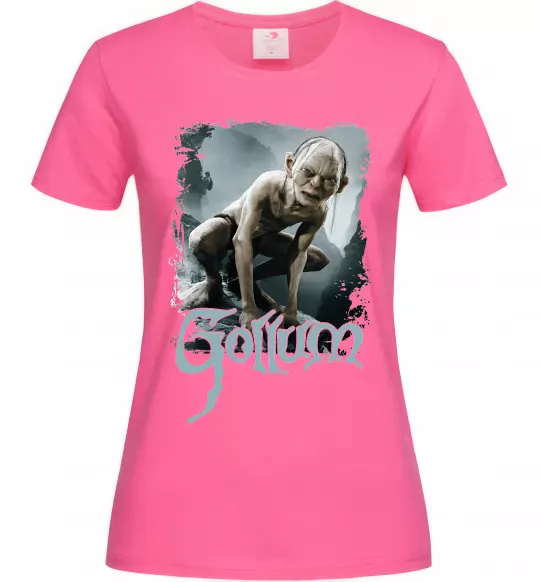 Жіноча футболка Gollum Яскраво-рожевий фото