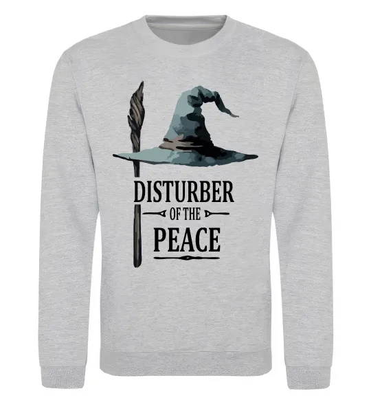 Свитшот Disturber of the peace Серый меланж фото