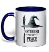 Чашка з кольоровою ручкою Disturber of the peace Глибокий темно-синій фото