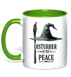 Чашка з кольоровою ручкою Disturber of the peace Зелений фото