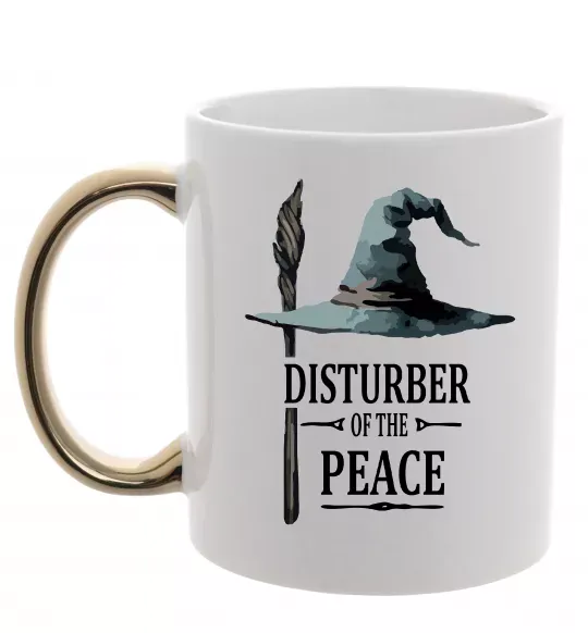Чашка з кольоровою ручкою Disturber of the peace Золото фото