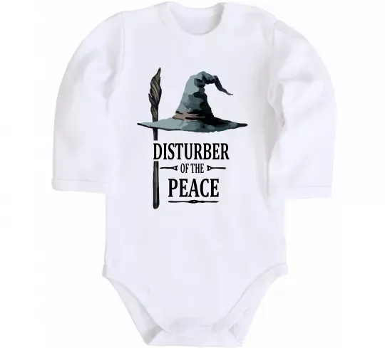 Дитячий бодік Disturber of the peace Білий фото