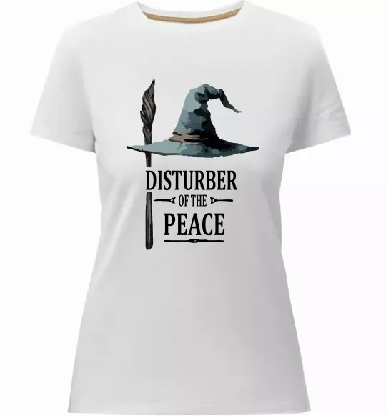 Жіноча преміум футболка Disturber of the peace Білий фото