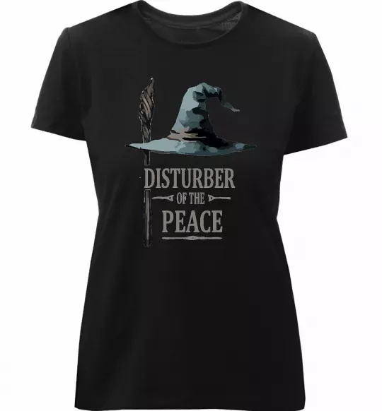 Жіноча преміум футболка Disturber of the peace Чорний фото