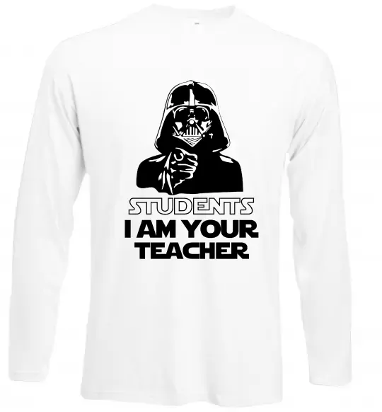 Лонгслив Students I am your teacher Белый фото
