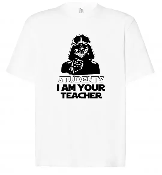 Футболка Оверсайз Students I am your teacher Белый фото