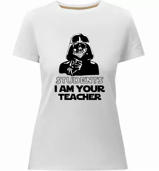 Женская премиум футболка Students I am your teacher Белый фото