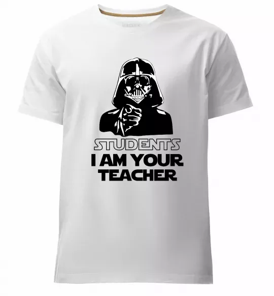 Чоловіча преміум футболка Students I am your teacher Білий фото