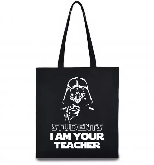 Еко-сумка Students I am your teacher Чорний фото