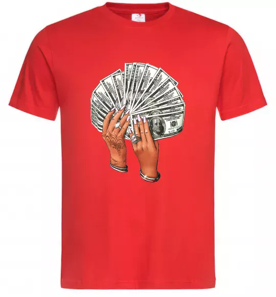 Чоловіча футболка Бакси в жіночих руках Червоний фото