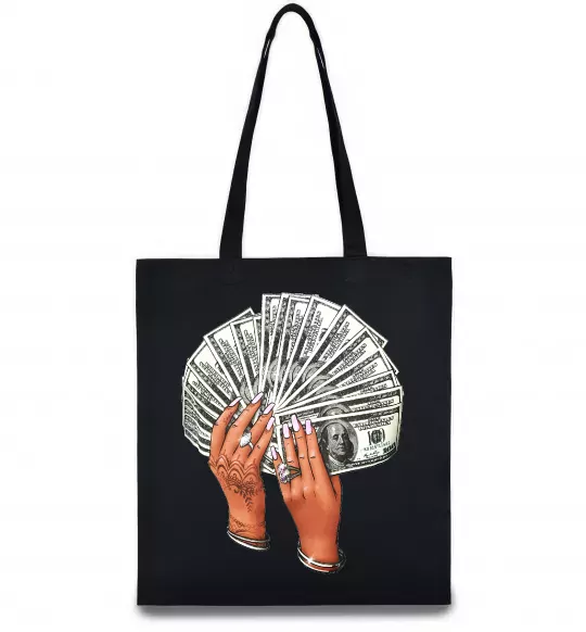 Еко-сумка Бакси в жіночих руках Чорний фото