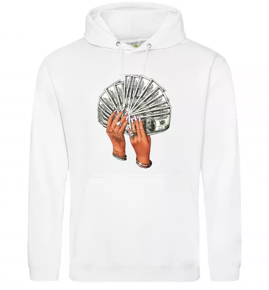 Жіноча толстовка (худі) Бакси в жіночих руках Білий фото