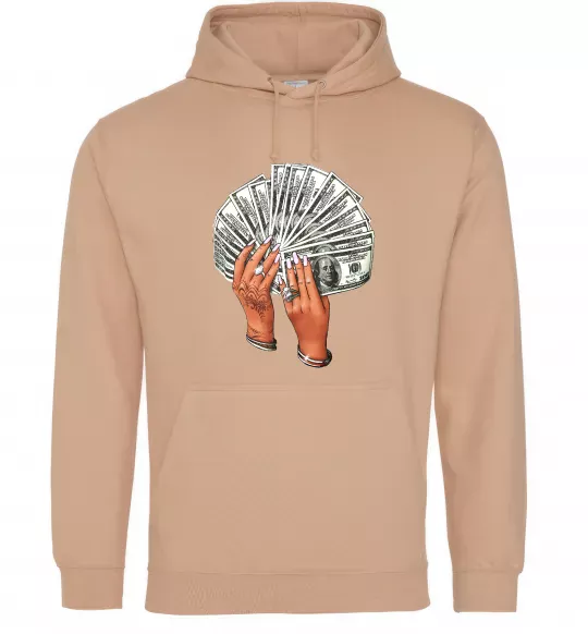 Жіноча толстовка (худі) Бакси в жіночих руках Пісочний фото