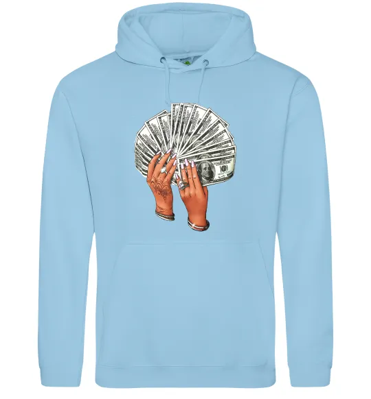 Жіноча толстовка (худі) Бакси в жіночих руках Блакитний фото