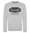 Свитшот The best teacher in the Galaxy Серый меланж фото