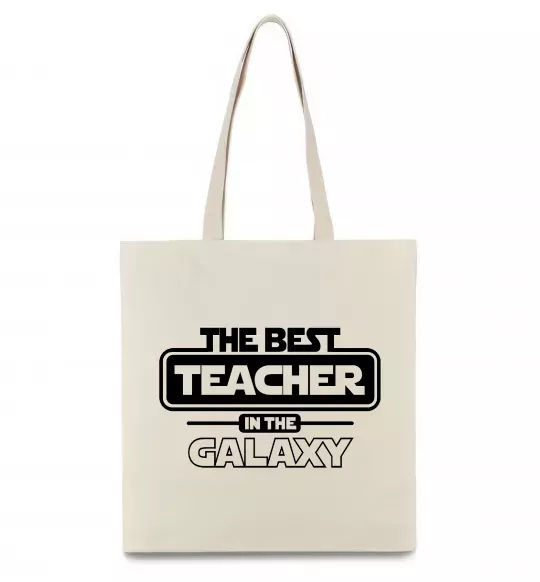 Еко-сумка The best teacher in the Galaxy Бежевий фото