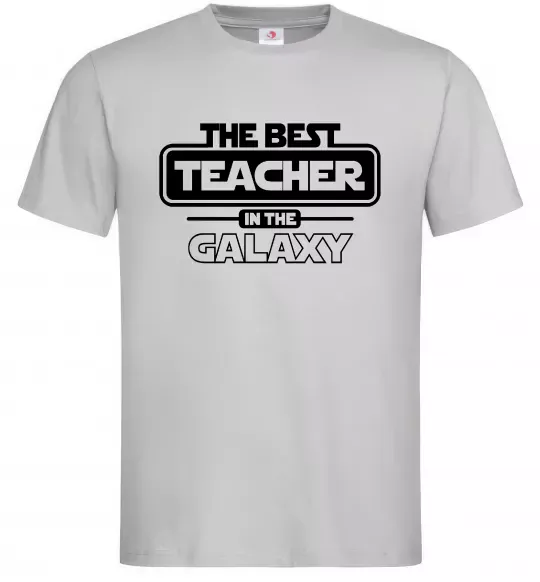 Чоловіча футболка The best teacher in the Galaxy Сірий фото