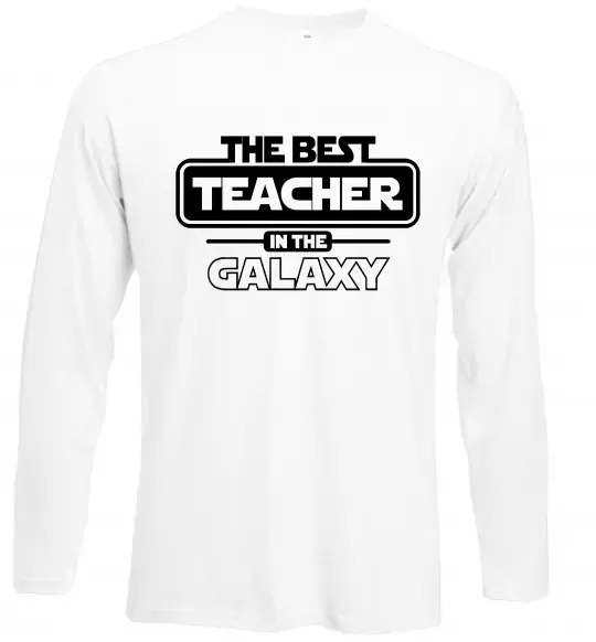 Лонгслів The best teacher in the Galaxy Білий фото