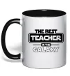 Чашка з кольоровою ручкою The best teacher in the Galaxy Чорний фото