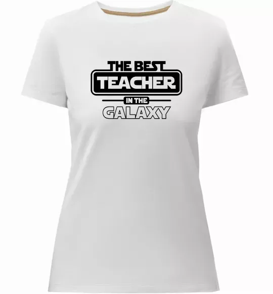Жіноча преміум футболка The best teacher in the Galaxy Білий фото