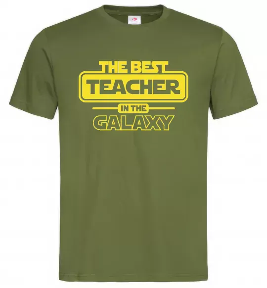 Чоловіча футболка The best teacher in the Galaxy Оливковий фото