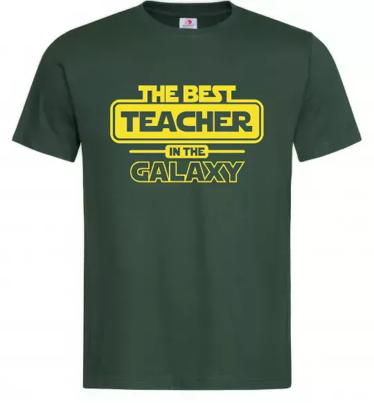 Чоловіча футболка The best teacher in the Galaxy Темно-зелений фото