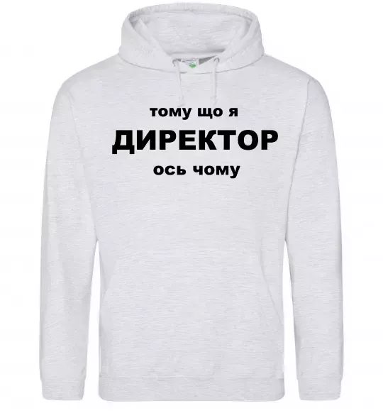 Жіноча толстовка (худі) Тому що я директор Сірий меланж фото
