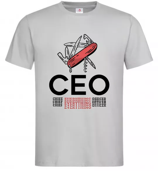 Чоловіча футболка СЕО мультитул Сірий фото