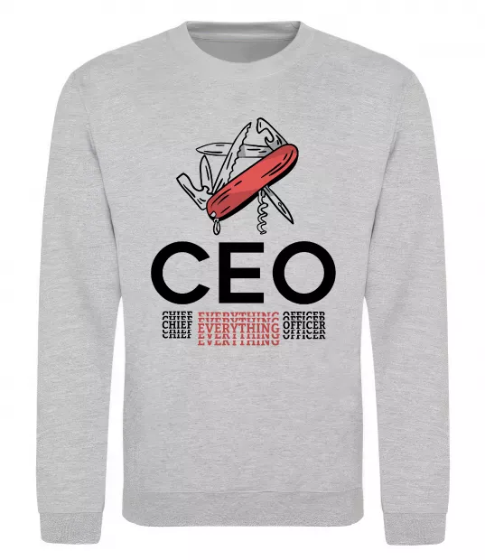 Світшот СЕО мультитул Сірий меланж фото