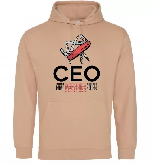 Мужская толстовка (худи) СЕО мультитул Песочный фото