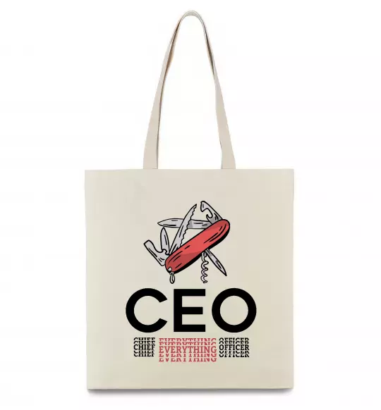 Еко-сумка СЕО мультитул Бежевий фото