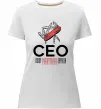 Жіноча преміум футболка СЕО мультитул Білий фото