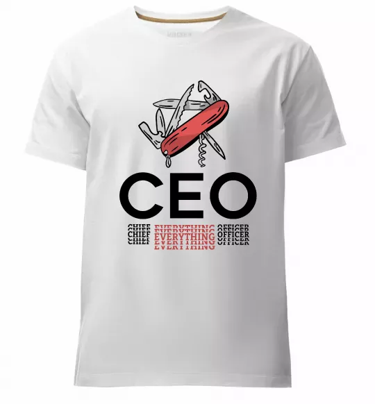 Чоловіча преміум футболка СЕО мультитул Білий фото