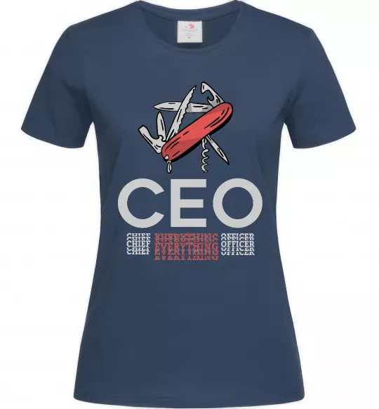 Жіноча футболка СЕО мультитул Темно-синій фото