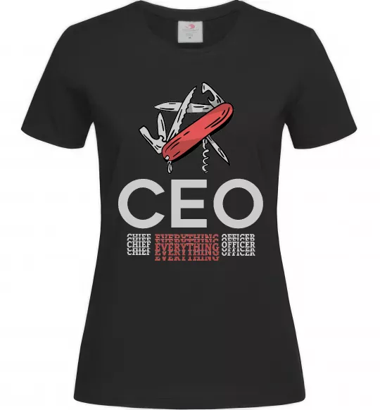 Жіноча футболка СЕО мультитул Чорний фото