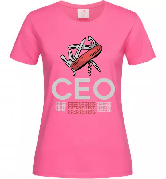 Жіноча футболка СЕО мультитул Яскраво-рожевий фото