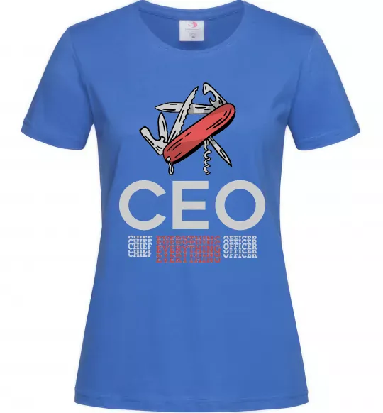 Жіноча футболка СЕО мультитул Яскраво-синій фото