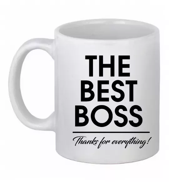 Чашка керамическая The best Boss Белый фото