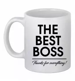 Чашка керамическая Best boss ever Белый фото Чашка керамическая Best boss ever Белый фото